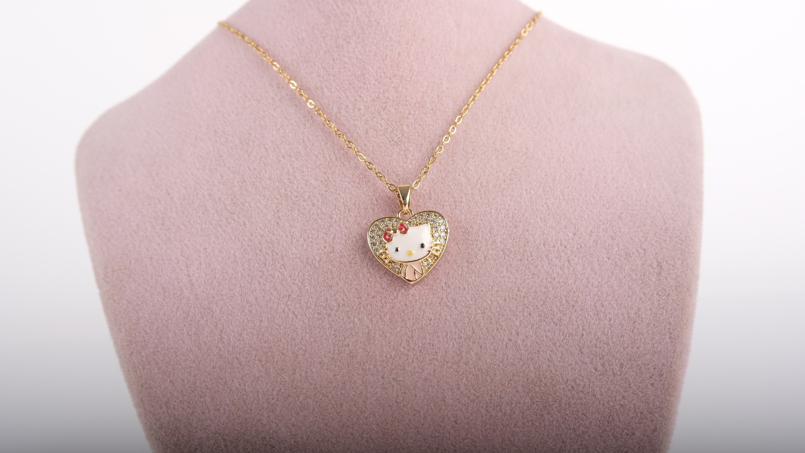 Hello Kitty Kalp Kolye | 14K Altın Kaplama Çelik Takı - Görsel 5