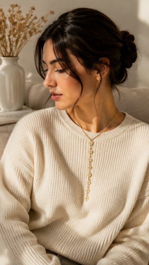 Papatya Işıltısı Kolye ✨🌼